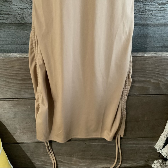 Shein khaki side-ruching drawstring bodycon dress size small - Picture 4 of 8